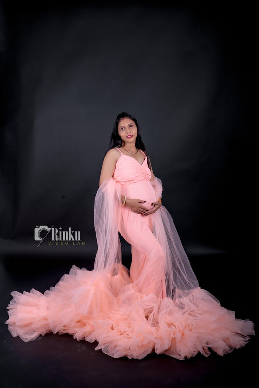 light pastel yellow Maternity Gown