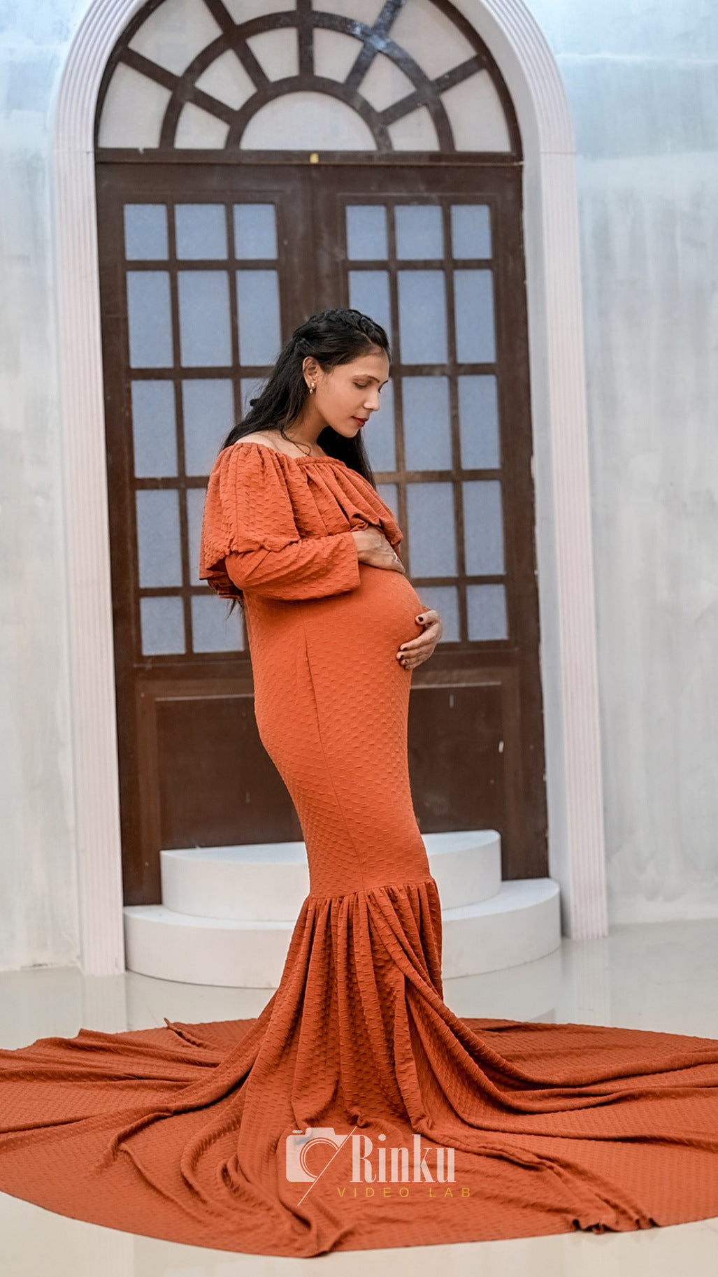 Chocolate Brown Maternity Gown