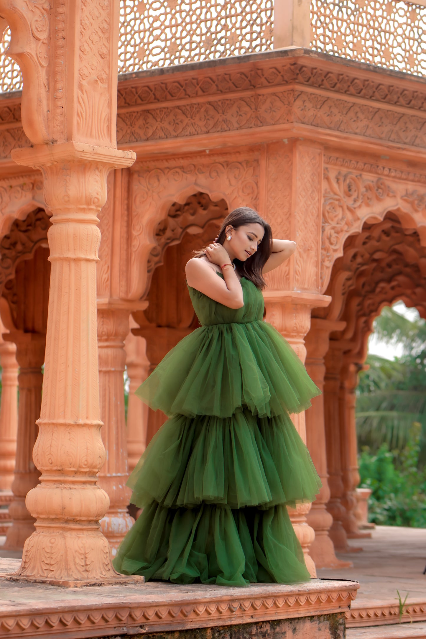 Olive Green Prewedding Gown