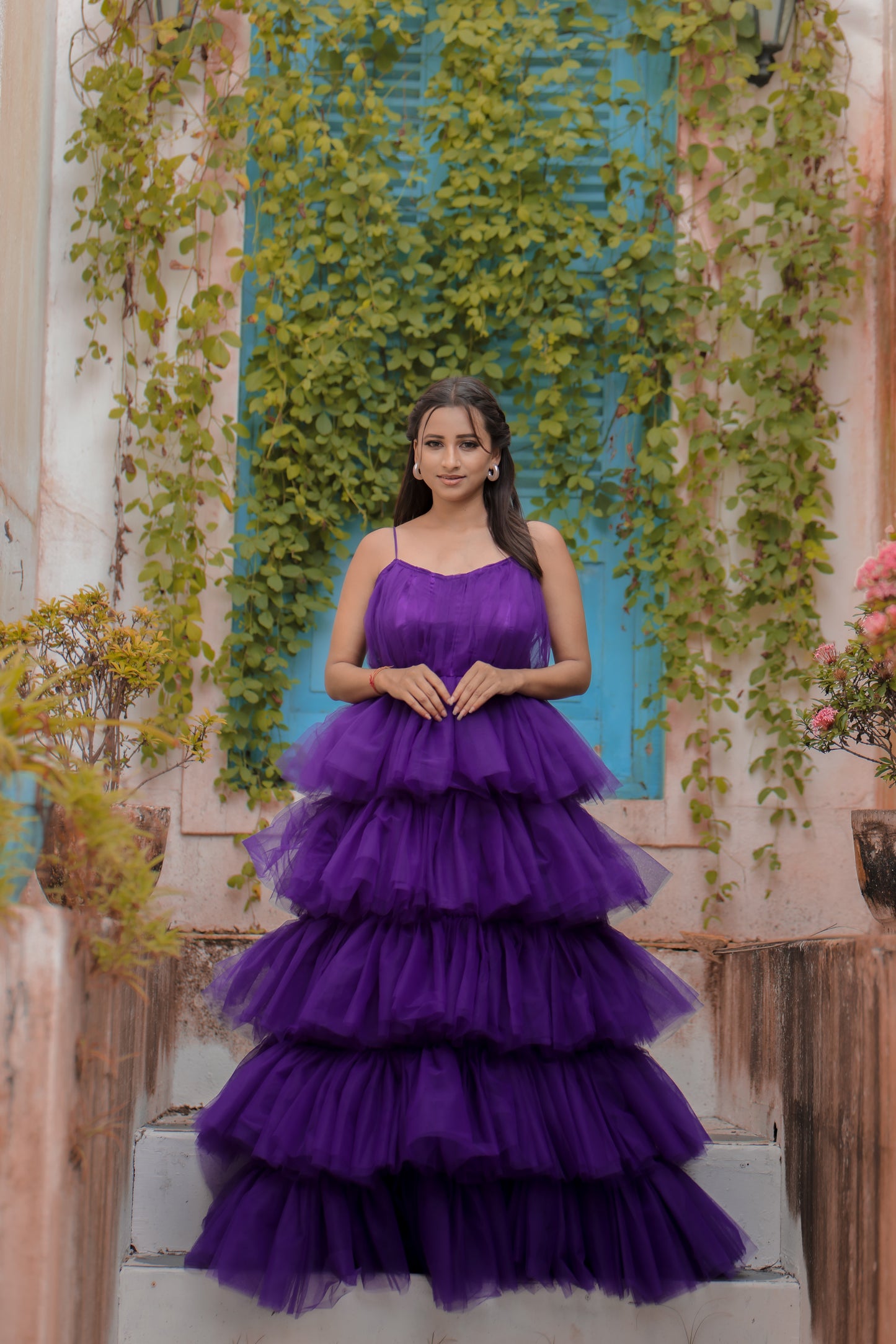 Royal Plum Purple Prewedding Gown