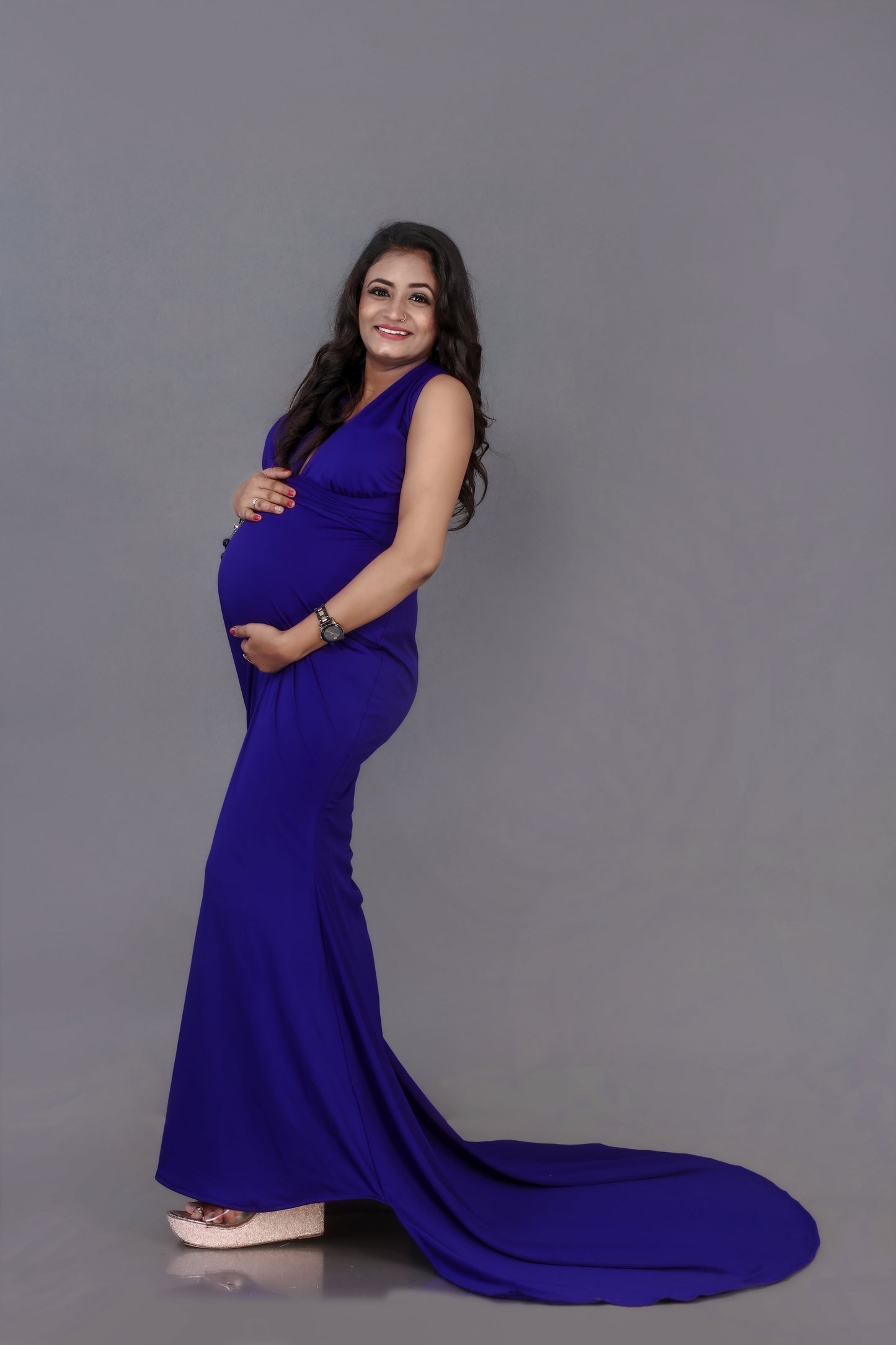 Royal Blue Maternity gown