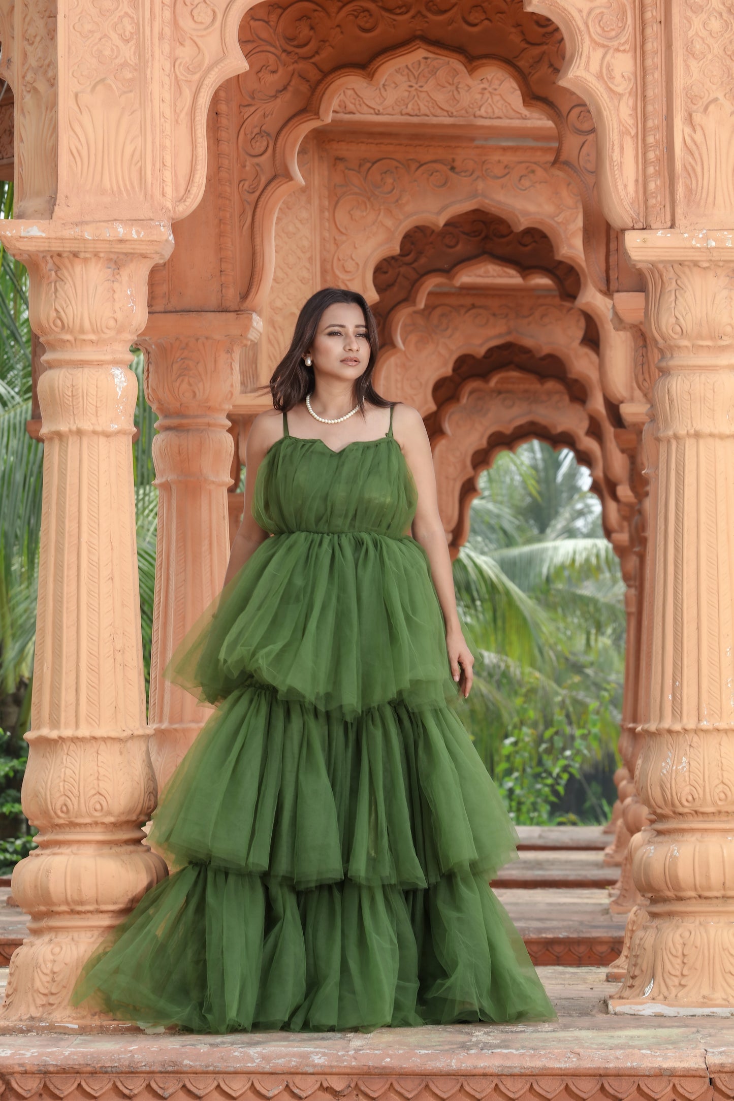 Olive Green Prewedding Gown