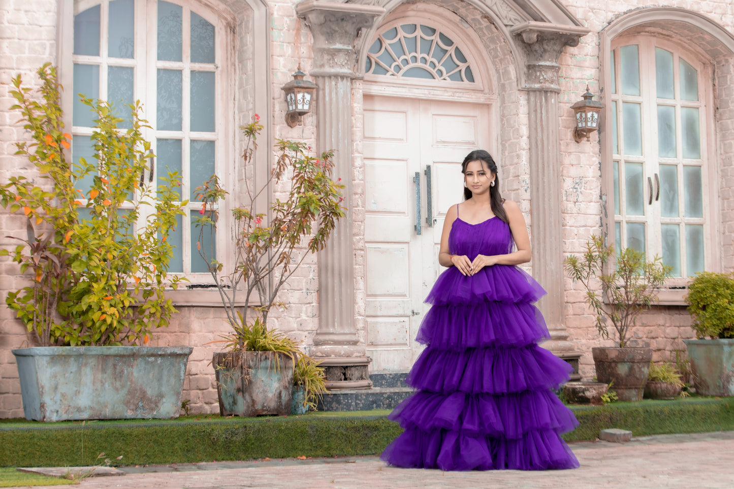 Royal Plum Purple Prewedding Gown