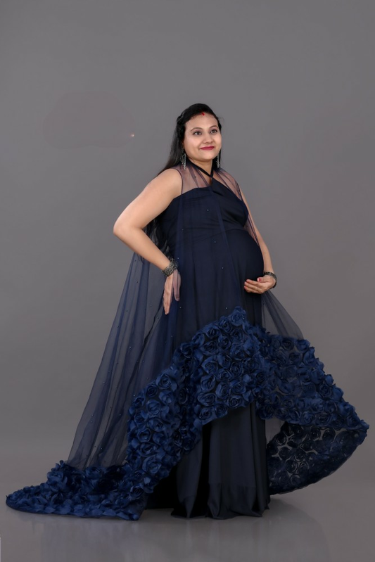 Blue Princess type Maternity Gown